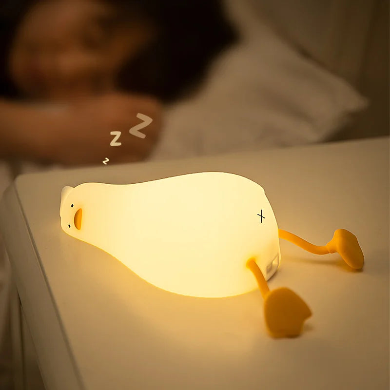 Duck Rechargeable LED Night Light Pat Silicone Lamp