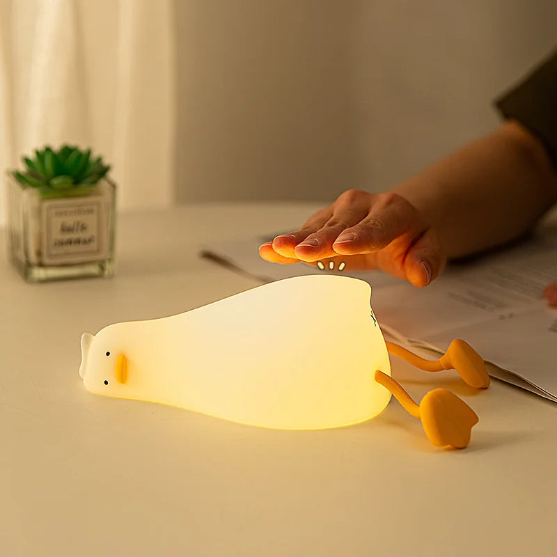 Duck Rechargeable LED Night Light Pat Silicone Lamp