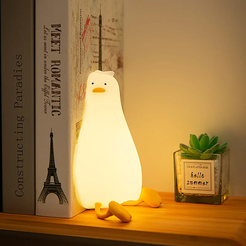 Duck Rechargeable LED Night Light Pat Silicone Lamp